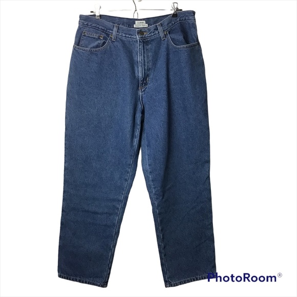 L.L. Bean flannel lined original fit relaxed jeans. 16P - Picture 1 of 3